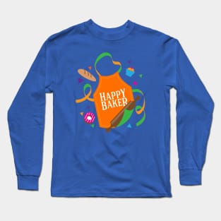 Happy Baker Apron Long Sleeve T-Shirt